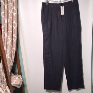 Sonia Rykiel navy trousers red thread size 10 NEW